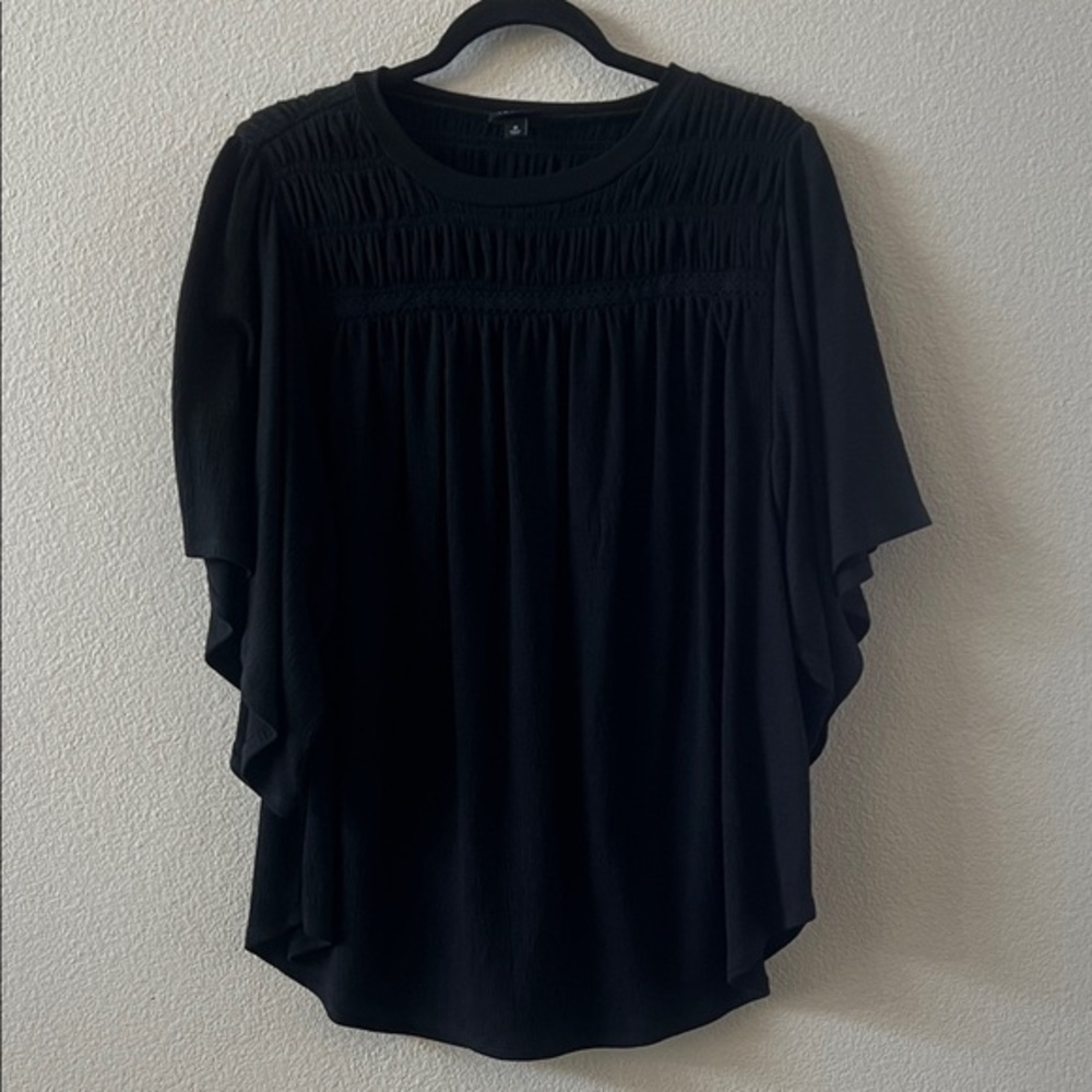 torrid Black Smocked Flutter Sleeve Blouse